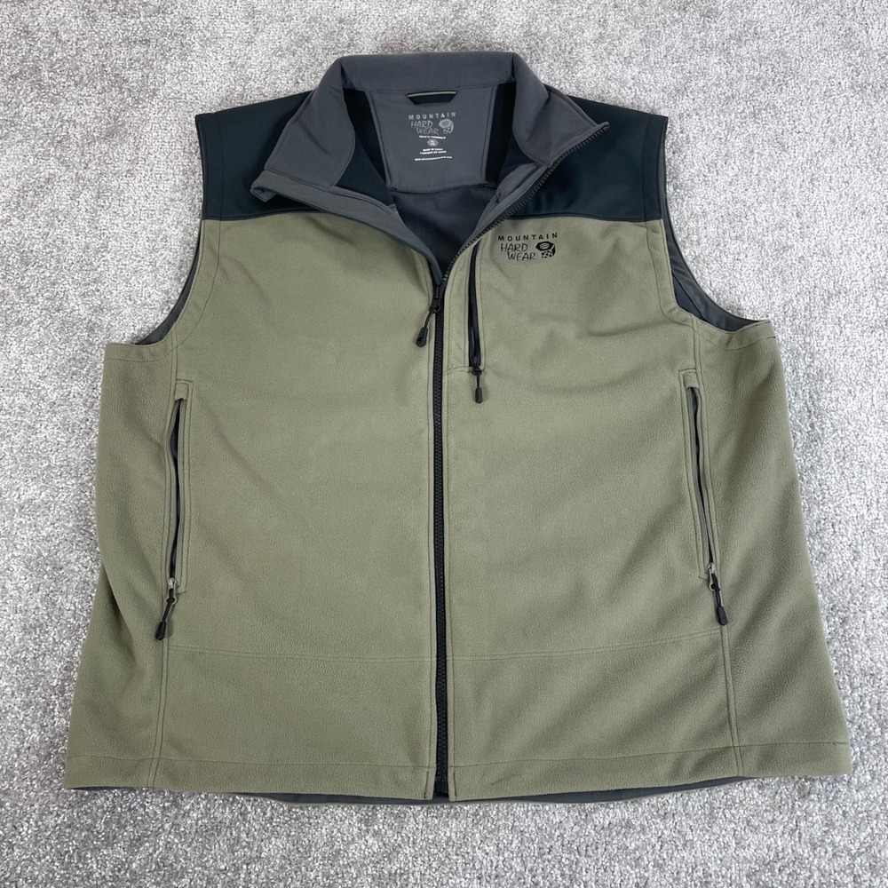 Mountain Hardwear Vest Mens Extra Large Fleece  Full Zip Hiking Utility Outdoors